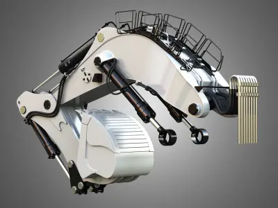 Hydraulic Excavator Arm and Bucket - Liebherr - R9250 3D model