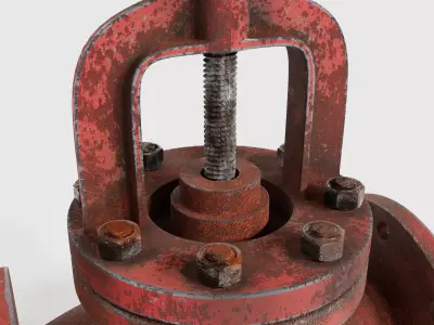 Gate Valve - dirty and rust 3D model