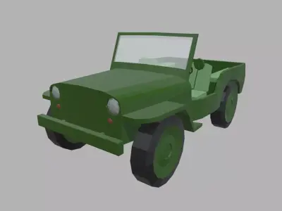 Low Poly Military Car 01 Low-poly 3D model