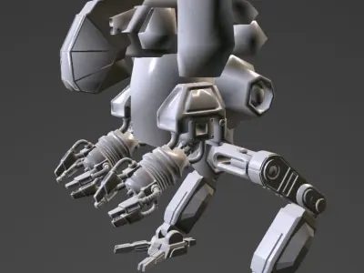 robot walker Low-poly 3D model purchase