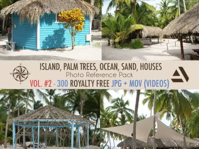 Photo Reference Pack Island Palm Ocean Tent Sea Tropical Part 2 Texture