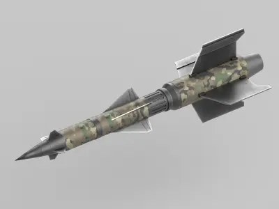 missile camouflaged Low-poly 3D model