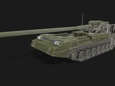 Tank 2s7 Pion Low-poly 3D model