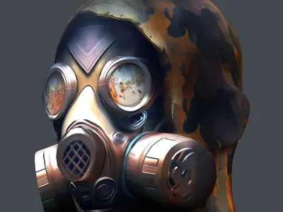 Gas mask helmet 3d model military combat Low-poly Low-poly 3D model