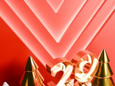 Festive 2026 Holiday 3D scene Free low-poly 3D model