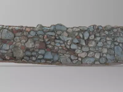 Rock Wall - Game Ready 3D Model - 8K Textures Low-poly 3D model