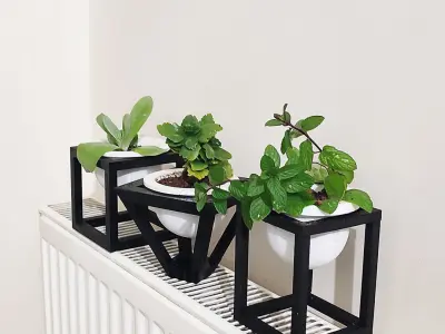 Rectangular triangle square decorative flower pot 3D print model