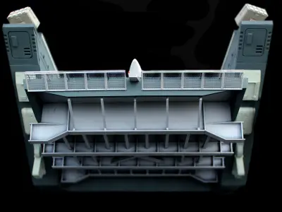 Set1 - Macross SDF-1 Prometheus Hangar elevator 1-72 scale 3D print model