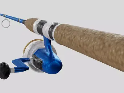 Animated Fishing Rod Collection Low-poly 3D model
