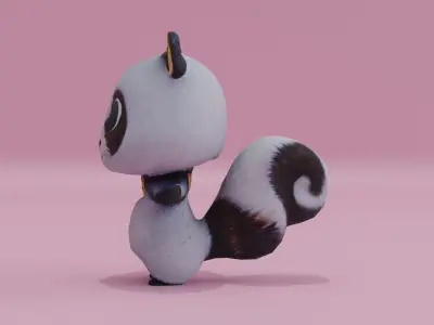 Squirrel Baby Cute Pixar Style Free low-poly 3D model