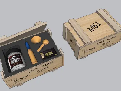 Wooden Ammo Box M16 3D model