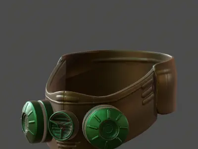Gas mask helmet 3d model scifi Low-poly  Low-poly 3D model 550