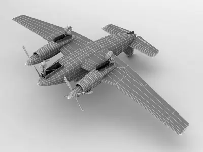 Beechcraft King Air 90 Aircraft Low-poly 3D model