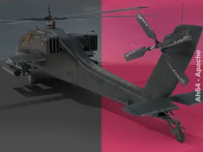 AH64 Apache Helicopter 3D model