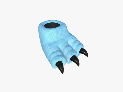 Slippers G03 Blue Dino Paw - Costume Character Design Low-poly 3D model