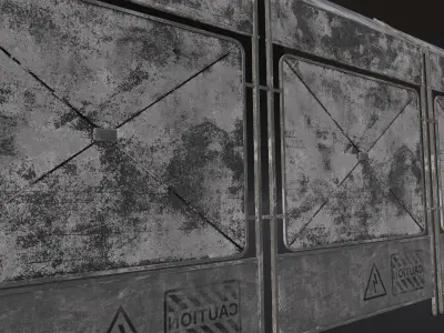 Iron Fence 3D Model Low-poly 3D model