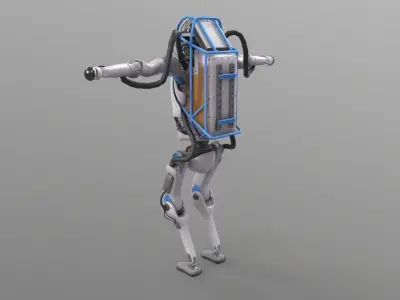 Atlas Robot Boston Dynamics Low-poly 3D model