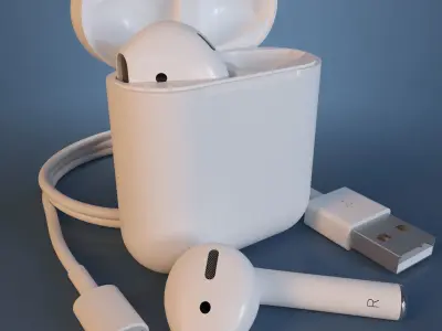 Apple AirPods Wireless White and Jet Black 3D model