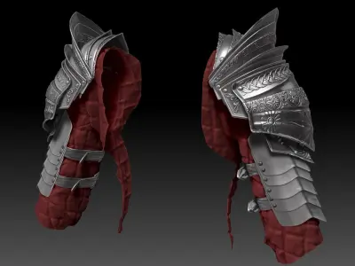 Female Knigt Shoulder Armor Sculpt Project 3D model