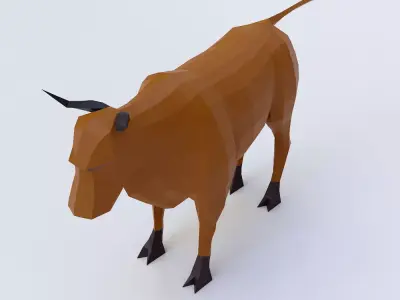 Cow 3d model polygonal bull Low-poly 3D model