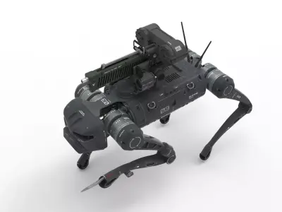   Military Robot Dog with a gun 3D model