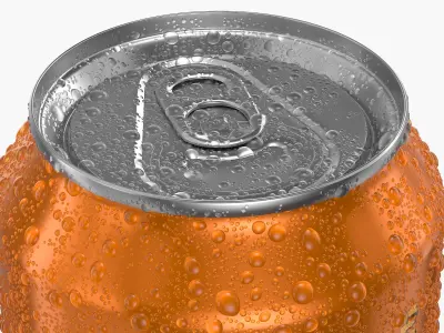 Standard Soda Can With Droplets 330ml 3D model