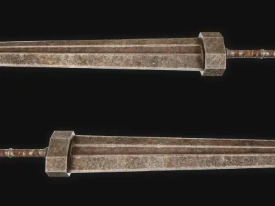 Guts GREATSWORD remastered from Elden Ring Fan Model Low-poly 3D model