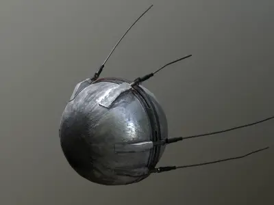 Sputnik 1 Satellite Low-poly 3D model
