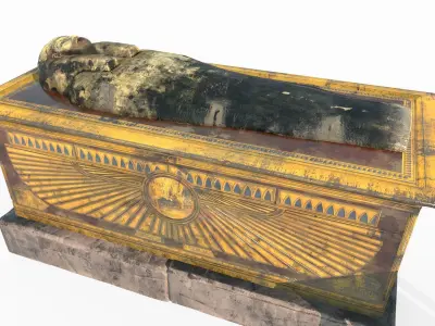 Pharaoh s coffin and other relics 3D model