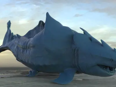 Megalodon Shark  Queen Hybrid Fantasy UVs 3D model