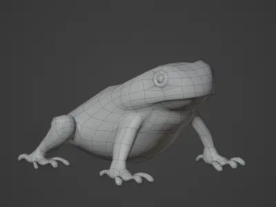 Brown Frog Low-poly 3D model