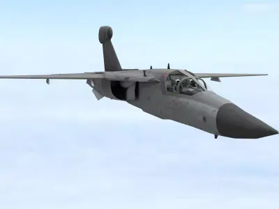 Fighter Jet Flying In Sky Plane V08 Low Poly 3D Model Low-poly 3D model