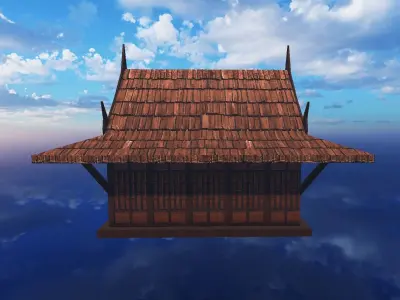 Thai traditional house 03 Low-poly 3D model