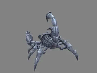 Stone scorpion sculpture Low-poly 3D model