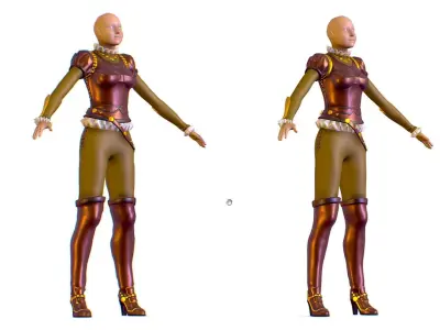 Subdivision 3D Women The Light Knight Low-poly 3D model
