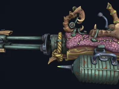 Desert minigun Low-poly 3D model