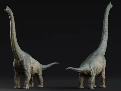 Low poly Realistic Dinosaur - Brachiosaurus Low-poly 3D model