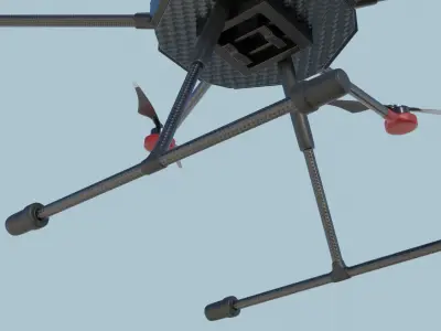 Hexacopter heavy drone UAV model Low-poly 3D model