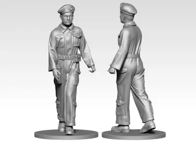  British Tank crew ww2 01 3D print model