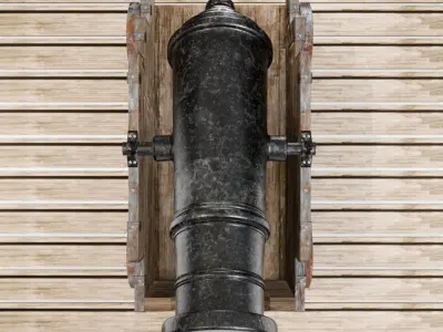 Old Artillery Cannon 3D model