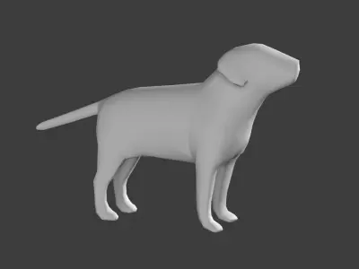 Lowpoly Dog 3D model Vray Ready Game Ready VR AR Ready Free low-poly 3D model