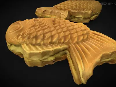 3D Scan bakery - Fish pie photogrammetry 4K Low-poly 3D model