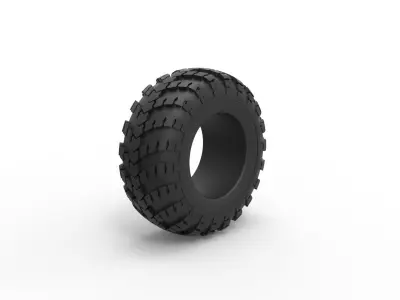 Military KRAZ tire VID-201 Scale 1 to 25 3D print model