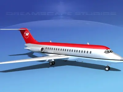 Douglas DC-9-20 Northwest Airlines 3D model
