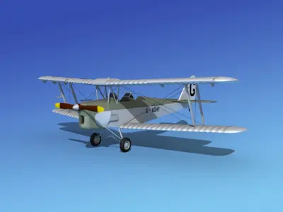 Dehavilland DH-82 Tiger Moth V01 3D model