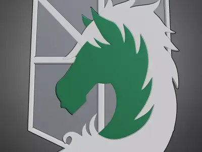 Attack On Titan Military Police Brigade Emblem Logo for Cosplay 3D print model