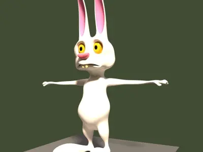 Rabbit Cartoon funny character  3D model