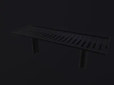 Metal Modern Bench  Low-poly 3D model