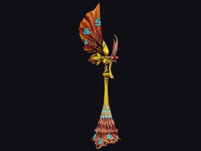 Magic Wand Rod Stick Fairy Staff Scepter Inventory Item Ritual Low-poly 3D model