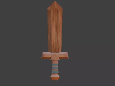 Stylised wood swords low-poly game ready Low-poly 3D model